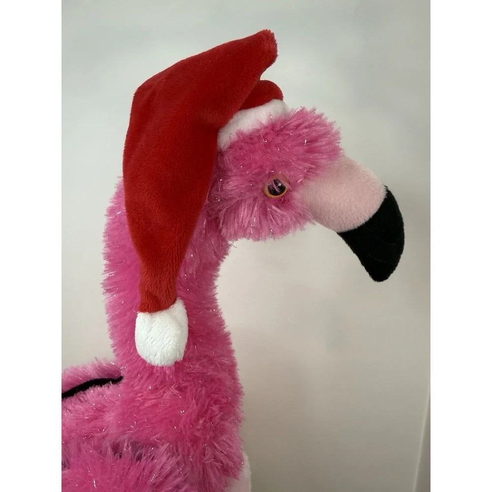 Dan Dee Singing Flamingo Macarena Christmas Animated Santa Hat Plush WORKS Video